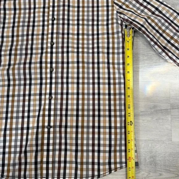 Orvieto Men's Long Sleeve Checkered Button Down Shirt in Neutral Tones Size M - Picture 10 of 17